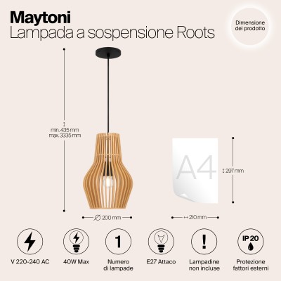 Подвесной светильник Maytoni Roots MOD191PL-01W