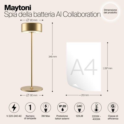 Аккумуляторный светильник Maytoni AI Collaboration MOD229TL-L3G3K2