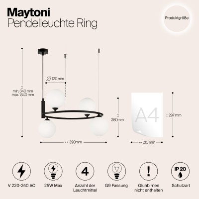 Подвесной светильник Maytoni Ring MOD013PL-04B