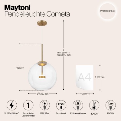 Подвесной светильник Maytoni Cometa MOD056PL-L12G3K