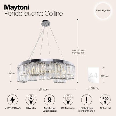 Подвесной светильник Maytoni Colline MOD083PL-09CH