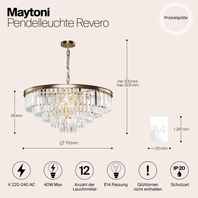 Подвесной светильник Maytoni Revero MOD085PL-12BS