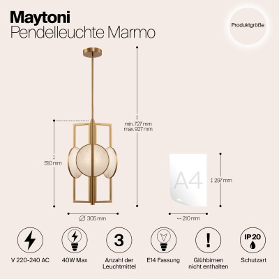 Подвесной светильник Maytoni Marmo MOD099PL-03G