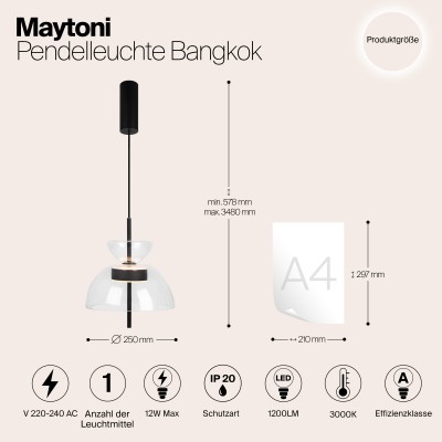 Подвесной светильник Maytoni Bangkok MOD185PL-L6B3K2