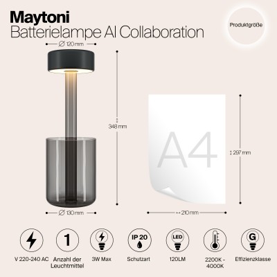 Аккумуляторный светильник Maytoni AI Collaboration MOD229TL-L3B3K3