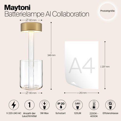 Аккумуляторный светильник Maytoni AI Collaboration MOD229TL-L3G3K1