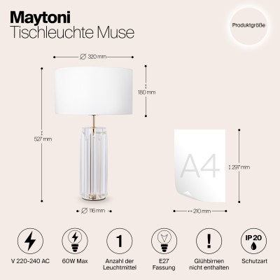 Настольный светильник Maytoni Muse MOD304TL-01G