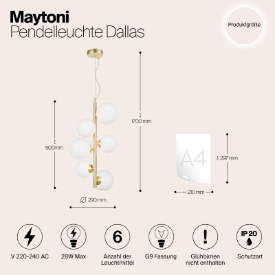 Подвесной светильник Maytoni Dallas MOD545PL-06BS