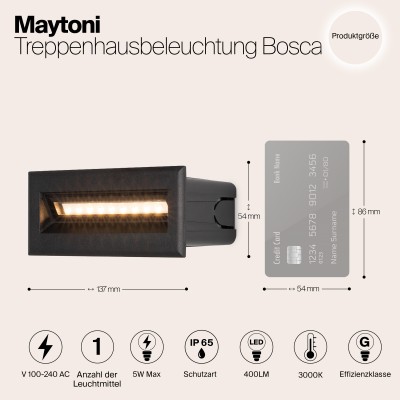 Подсветка для лестниц  Maytoni Outdoor Bosca O045SL-L5B3K