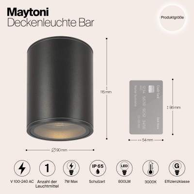 Потолочный светильник  Maytoni Outdoor Bar O306CL-L7GF