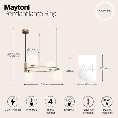 Подвесной светильник Maytoni Ring MOD013PL-04BS1