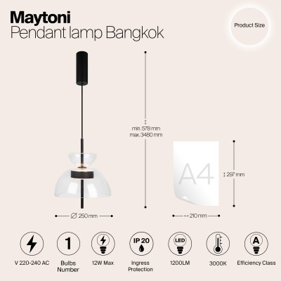 Подвесной светильник Maytoni Bangkok MOD185PL-L6B3K2