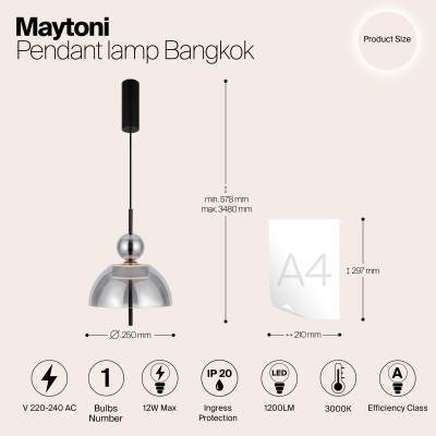 Подвесной светильник Maytoni Bangkok MOD185PL-L6B3K4