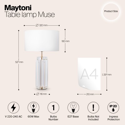 Настольный светильник Maytoni Muse MOD304TL-01G