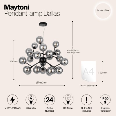 Подвесной светильник Maytoni Dallas MOD545PL-24B