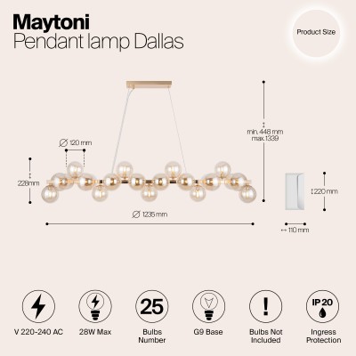 Подвесной светильник Maytoni Dallas MOD547PL-25G