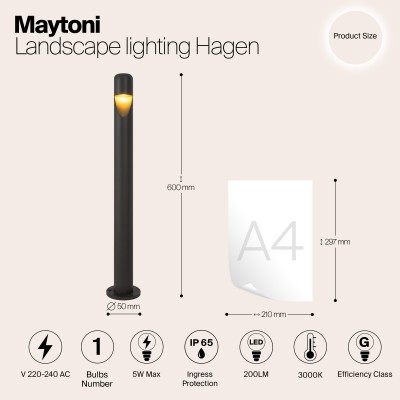 Ландшафтный светильник  Maytoni Outdoor Hagen O423FL-L5GF