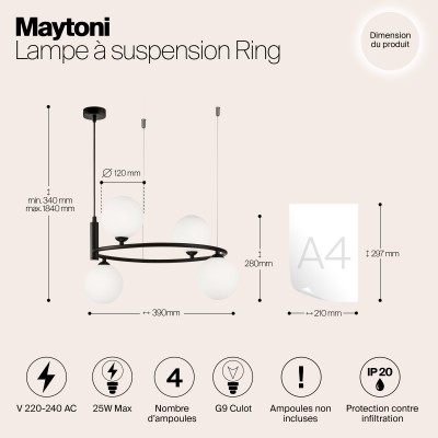 Подвесной светильник Maytoni Ring MOD013PL-04B