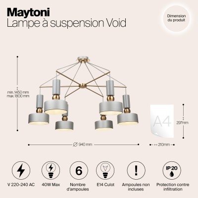 Подвесной светильник Maytoni Void MOD030PL-06GR