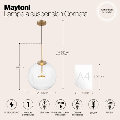 Подвесной светильник Maytoni Cometa MOD056PL-L12G3K