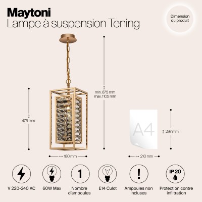 Подвесной светильник Maytoni Tening MOD060PL-01G