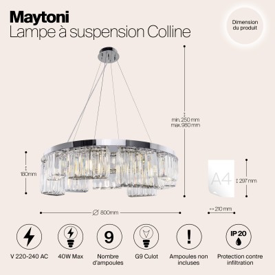 Подвесной светильник Maytoni Colline MOD083PL-09CH