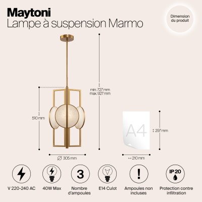 Подвесной светильник Maytoni Marmo MOD099PL-03G