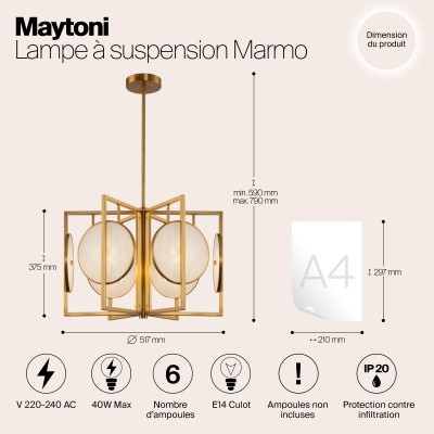 Подвесной светильник Maytoni Marmo MOD099PL-06G