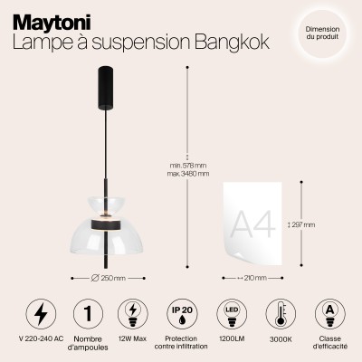 Подвесной светильник Maytoni Bangkok MOD185PL-L6B3K2