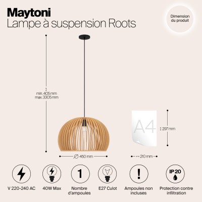 Подвесной светильник Maytoni Roots MOD195PL-01W1