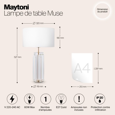 Настольный светильник Maytoni Muse MOD304TL-01G