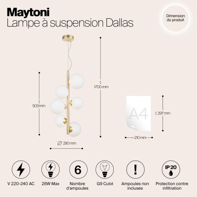 Подвесной светильник Maytoni Dallas MOD545PL-06BS