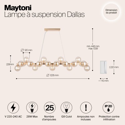 Подвесной светильник Maytoni Dallas MOD547PL-25G