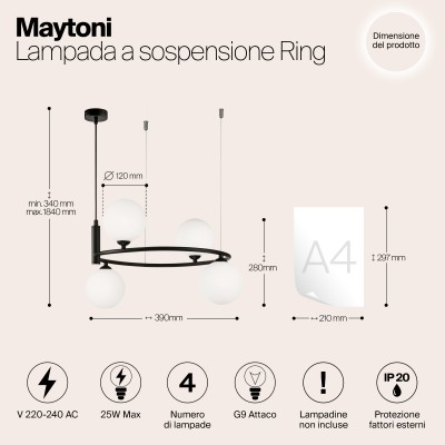 Подвесной светильник Maytoni Ring MOD013PL-04B