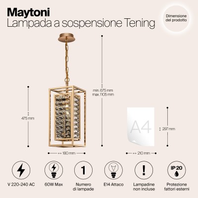 Подвесной светильник Maytoni Tening MOD060PL-01G