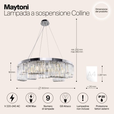 Подвесной светильник Maytoni Colline MOD083PL-09CH