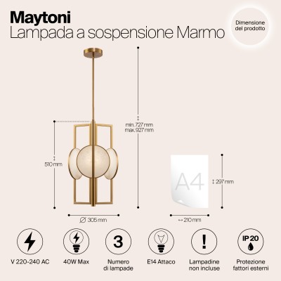 Подвесной светильник Maytoni Marmo MOD099PL-03G