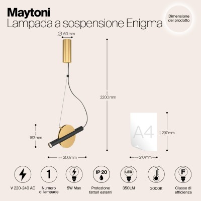 Подвесной светильник Maytoni Enigma MOD150PL-L5BS3K