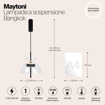 Подвесной светильник Maytoni Bangkok MOD185PL-L6B3K2