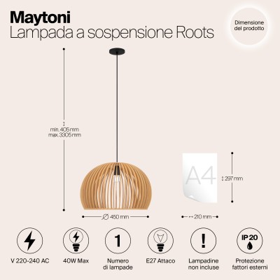 Подвесной светильник Maytoni Roots MOD195PL-01W1