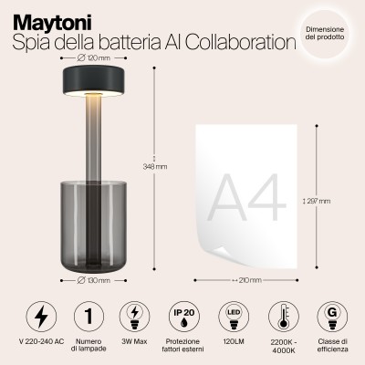 Аккумуляторный светильник Maytoni AI Collaboration MOD229TL-L3B3K3