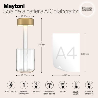 Аккумуляторный светильник Maytoni AI Collaboration MOD229TL-L3G3K1