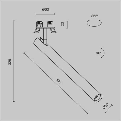 Встраиваемый светильник Technical C141RS-L300-6W4K-B