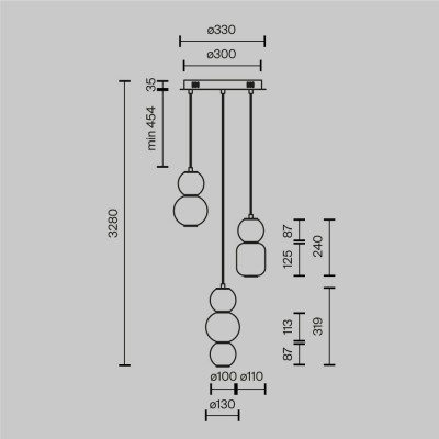 Подвесной светильник Maytoni Drop MOD273PL-L33CH3K