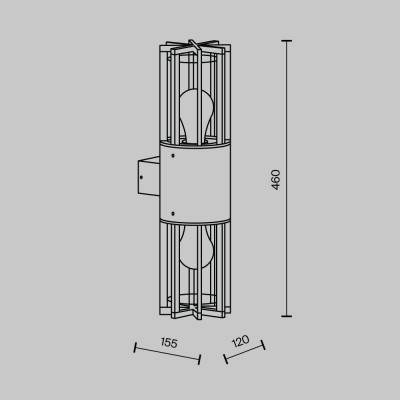 Настенный светильник (бра)  Maytoni Outdoor Barrel O453WL-02GF