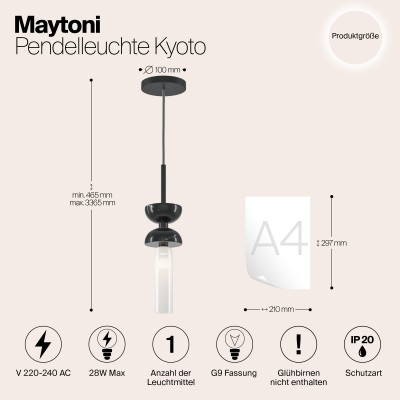 Подвесной светильник Maytoni Kyoto MOD178PL-01B