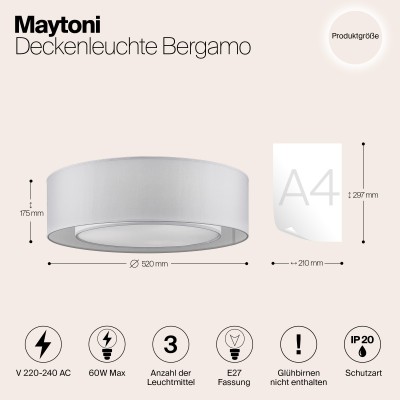 Потолочный светильник Maytoni Bergamo MOD617CL-04GR