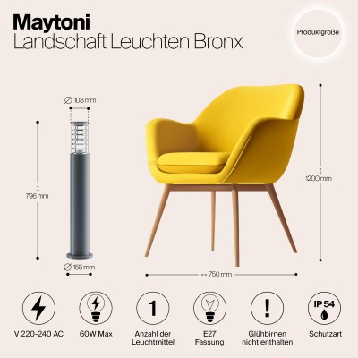 Ландшафтный светильник  Maytoni Outdoor Bronx O576FL-01GR1