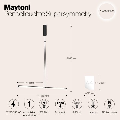 Подвесной светильник Maytoni Supersymmetry P096PL-L11BK