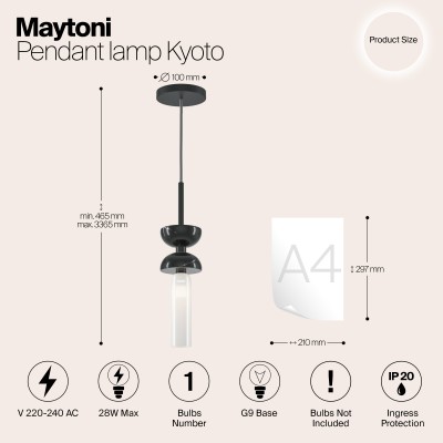 Подвесной светильник Maytoni Kyoto MOD178PL-01B